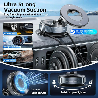 Universal Magnetic Car Phone Mount - 360° Adjustable Dashboard Holder with Strong Suction