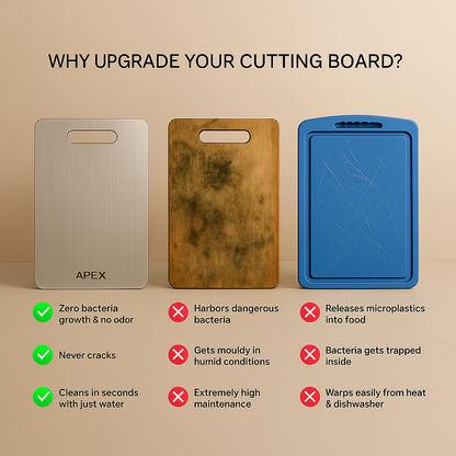 KARU Premium Pure Titanium Cutting Board - Ultra-Hygienic & Scratch-Resistant Kitchen Essential