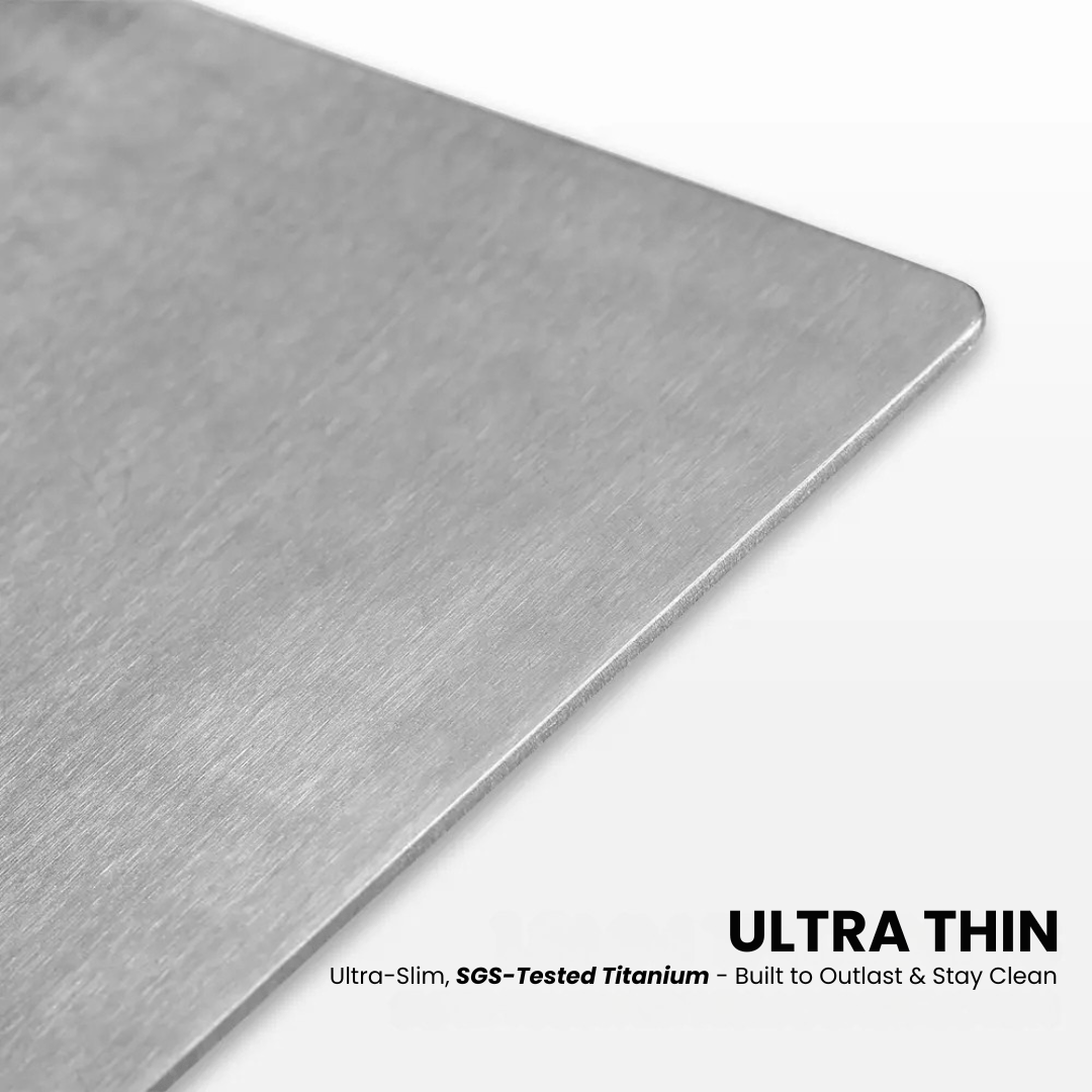 KARU Premium Pure Titanium Cutting Board - Ultra-Hygienic & Scratch-Resistant Kitchen Essential