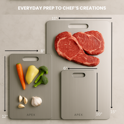 KARU Premium Pure Titanium Cutting Board - Ultra-Hygienic & Scratch-Resistant Kitchen Essential