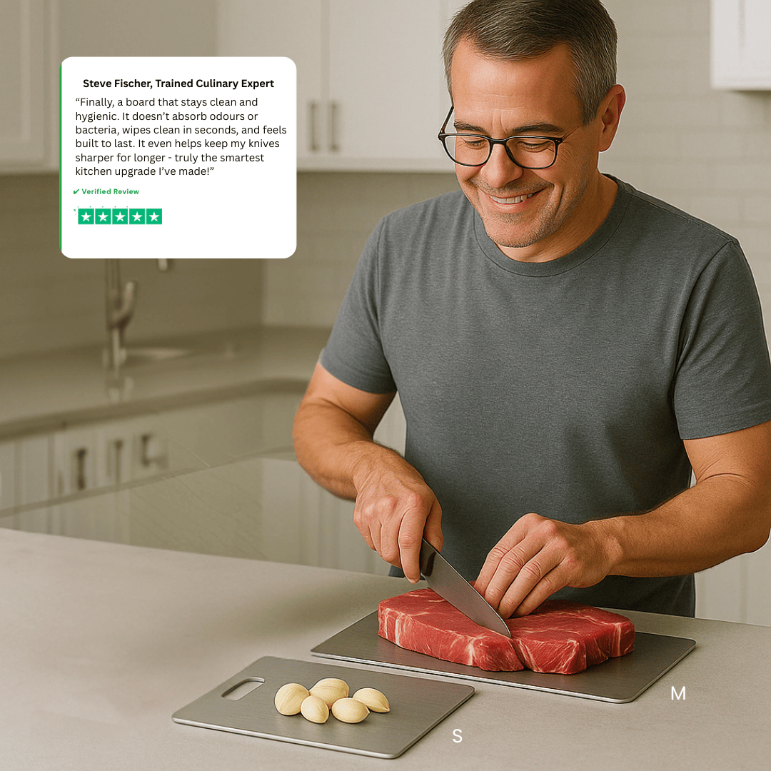 KARU Premium Pure Titanium Cutting Board - Ultra-Hygienic & Scratch-Resistant Kitchen Essential